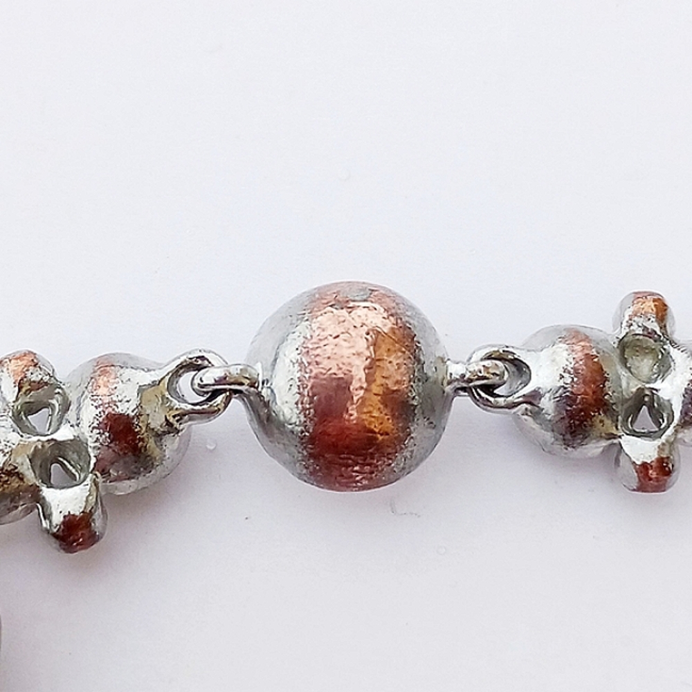 Givenchy Bracelet Flex Silvertone copper rhinestone clasp crystal gift - Picture 3 of 9